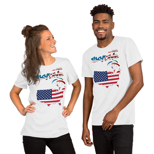 Skydiving T-shirts - Skydive All World - AMERICA - Ladies' Tee -, Shirts, Skydiving Apparel, Skydiving Apparel, Skydiving Apparel, Skydiving Gear, Olympics, T-Shirts, Skydive Chicago, Skydive City, Skydive Perris, Drop Zone Apparel, USPA, united states parachute association, Freefly, BASE, World Record,