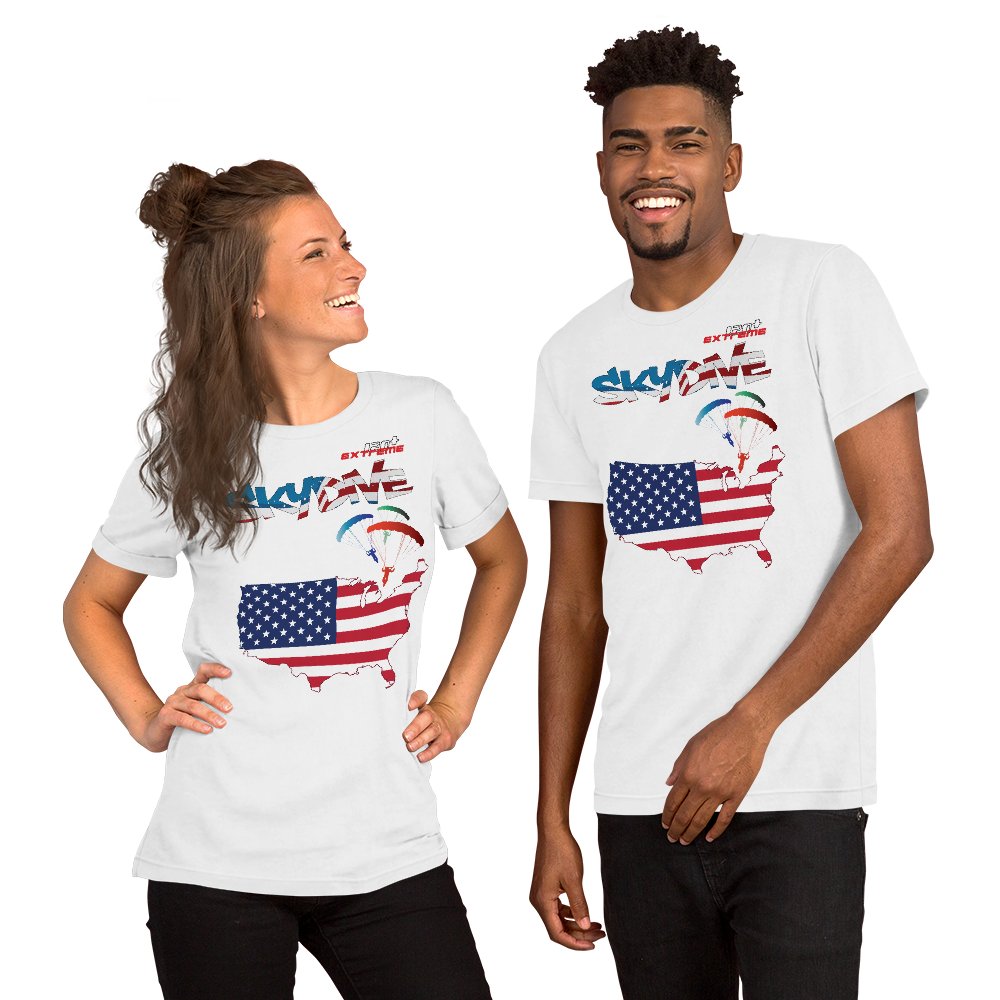 Skydiving T-shirts - Skydive World - AMERICA - Cotton Tee -, Shirts, Skydiving Apparel, Skydiving Apparel, Skydiving Apparel, Skydiving Gear, Olympics, T-Shirts, Skydive Chicago, Skydive City, Skydive Perris, Drop Zone Apparel, USPA, united states parachute association, Freefly, BASE, World Record,