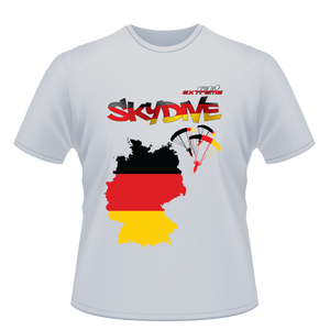 Skydiving T-shirts - Skydive World - GERMANY - Cotton Tee -, Shirts, Skydiving Apparel, Skydiving Apparel, Skydiving Apparel, Skydiving Gear, Olympics, T-Shirts, Skydive Chicago, Skydive City, Skydive Perris, Drop Zone Apparel, USPA, united states parachute association, Freefly, BASE, World Record,