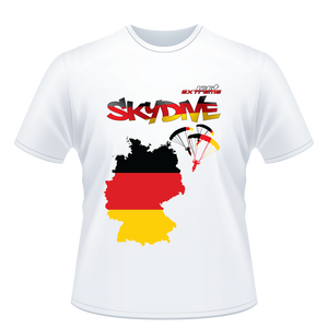 Skydiving T-shirts - Skydive World - GERMANY - Cotton Tee -, Shirts, Skydiving Apparel, Skydiving Apparel, Skydiving Apparel, Skydiving Gear, Olympics, T-Shirts, Skydive Chicago, Skydive City, Skydive Perris, Drop Zone Apparel, USPA, united states parachute association, Freefly, BASE, World Record,