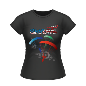 Skydiving T-shirts - Skydive Around - AMERICA - Ladies' Tee, Shirts, Skydiving Apparel, Skydiving Apparel, Skydiving Apparel, Skydiving Gear, Olympics, T-Shirts, Skydive Chicago, Skydive City, Skydive Perris, Drop Zone Apparel, USPA, united states parachute association, Freefly, BASE, World Record,