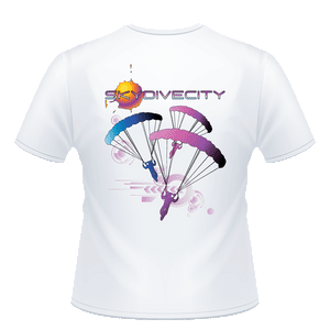 Skydiving T-shirts Skydive City - Flamingo - Men`s Colored T-Shirts, Men's Colored Tees, Skydiving Apparel, Skydiving Apparel, Skydiving Apparel, Skydiving Gear, Olympics, T-Shirts, Skydive Chicago, Skydive City, Skydive Perris, Drop Zone Apparel, USPA, united states parachute association, Freefly, BASE, World Record,