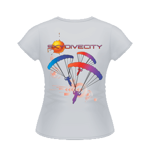 Skydiving T-shirts - Skydive City - Sunset - Women`s Tee -, Shirts, Skydiving Apparel, Skydiving Apparel, Skydiving Apparel, Skydiving Gear, Olympics, T-Shirts, Skydive Chicago, Skydive City, Skydive Perris, Drop Zone Apparel, USPA, united states parachute association, Freefly, BASE, World Record,