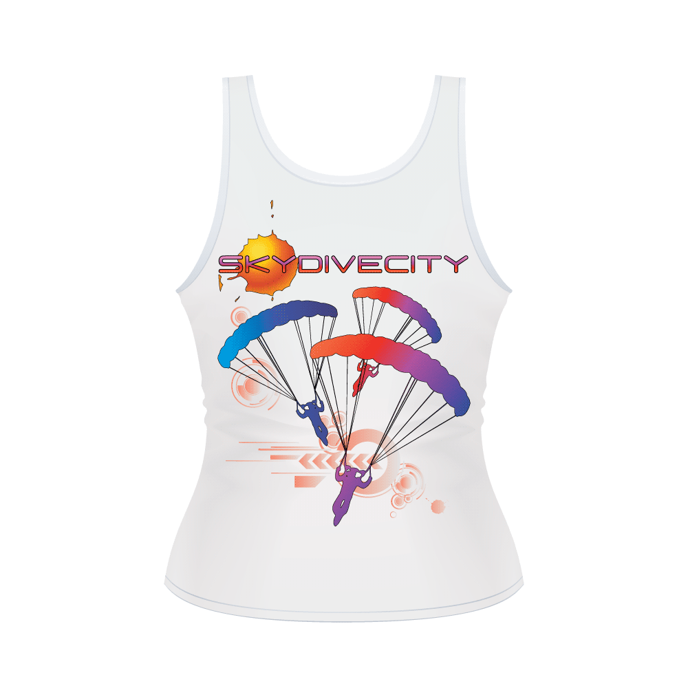 Skydiving T-shirts Ladies' Tank - Skydive City - Sunset, Tanks, Skydiving Apparel, Skydiving Apparel, Skydiving Apparel, Skydiving Gear, Olympics, T-Shirts, Skydive Chicago, Skydive City, Skydive Perris, Drop Zone Apparel, USPA, united states parachute association, Freefly, BASE, World Record,