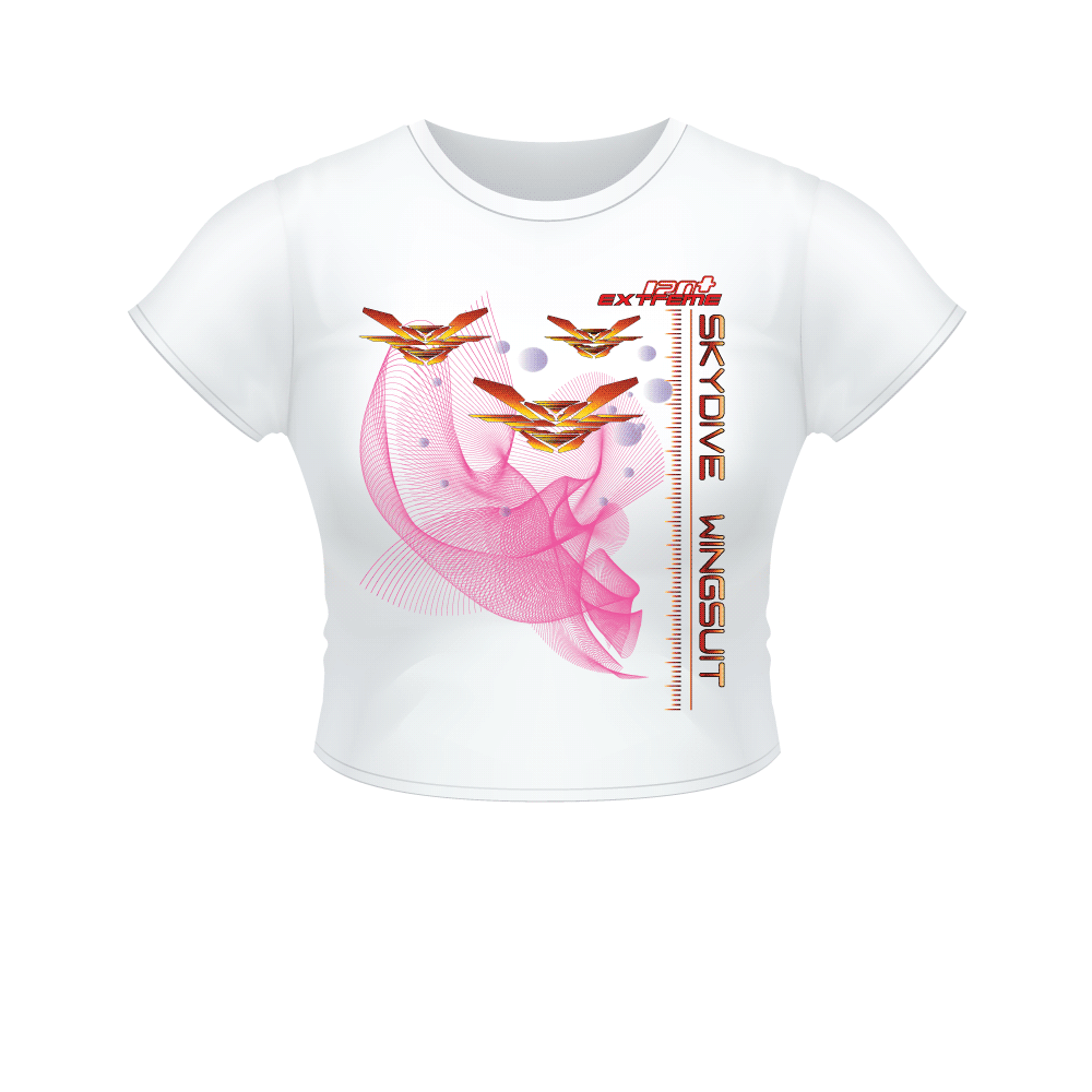 Skydiving T-shirts Women`s Crop Top - Skydive WINGSUIT -, , Skydiving Apparel, Skydiving Apparel, Skydiving Apparel, Skydiving Gear, Olympics, T-Shirts, Skydive Chicago, Skydive City, Skydive Perris, Drop Zone Apparel, USPA, united states parachute association, Freefly, BASE, World Record,