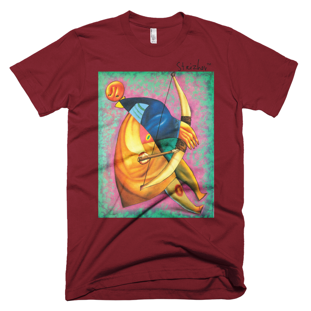 Skydiving T-shirts Strizhov™ by Dmitri Strizhov - 'A Shot From A Bow - 1993' - T-Shirt, , Strizhov™, Skydiving Apparel, Skydiving Apparel, Skydiving Gear, Olympics, T-Shirts, Skydive Chicago, Skydive City, Skydive Perris, Drop Zone Apparel, USPA, united states parachute association, Freefly, BASE, World Record,