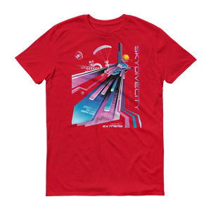 Skydiving T-shirts Skydive City - Flamingo - Men`s Colored T-Shirts, Men's Colored Tees, Skydiving Apparel, Skydiving Apparel, Skydiving Apparel, Skydiving Gear, Olympics, T-Shirts, Skydive Chicago, Skydive City, Skydive Perris, Drop Zone Apparel, USPA, united states parachute association, Freefly, BASE, World Record,