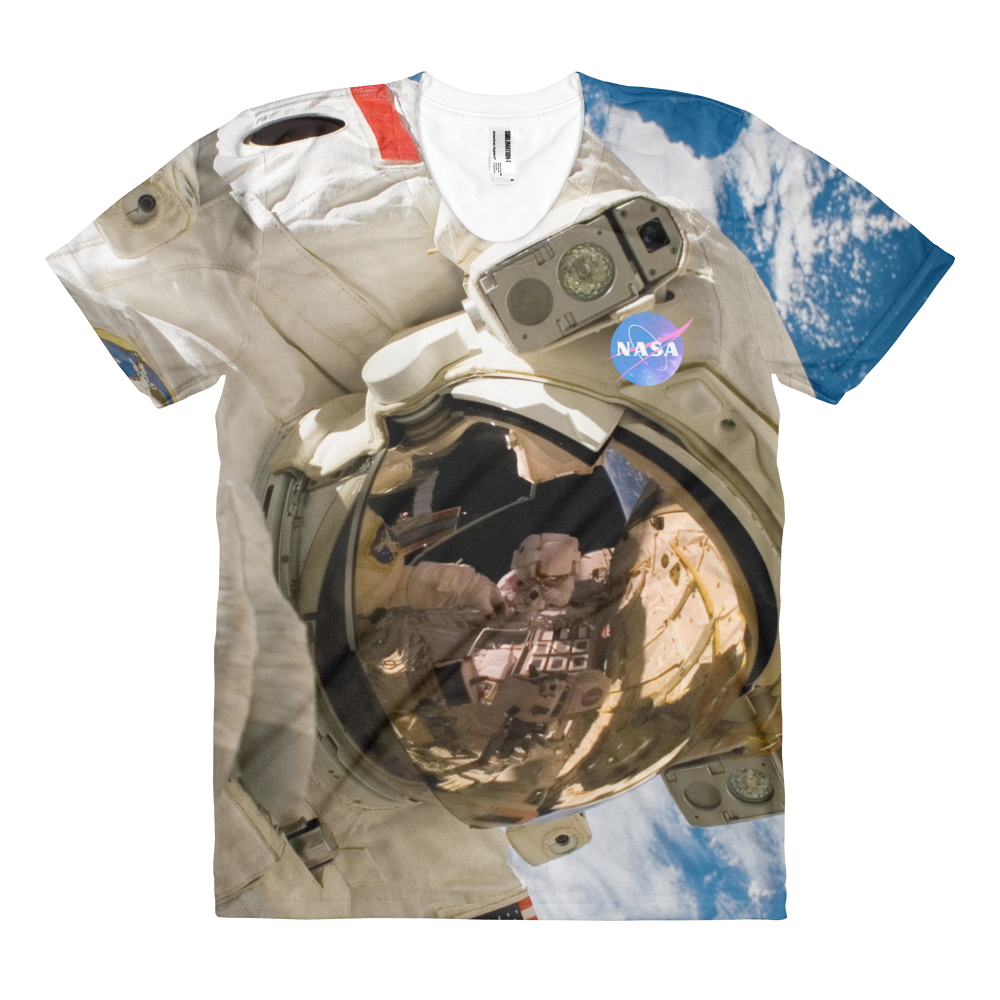 Skydiving T-shirts NASA - Astronaut - USA - Women's sublimation t-shirt, T-shirt, Skydiving Apparel, Skydiving Apparel, Skydiving Apparel, Skydiving Gear, Olympics, T-Shirts, Skydive Chicago, Skydive City, Skydive Perris, Drop Zone Apparel, USPA, united states parachute association, Freefly, BASE, World Record,