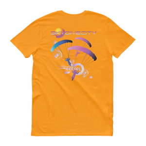 Skydiving T-shirts Skydive City - Flamingo - Men`s Colored T-Shirts, Men's Colored Tees, Skydiving Apparel, Skydiving Apparel, Skydiving Apparel, Skydiving Gear, Olympics, T-Shirts, Skydive Chicago, Skydive City, Skydive Perris, Drop Zone Apparel, USPA, united states parachute association, Freefly, BASE, World Record,