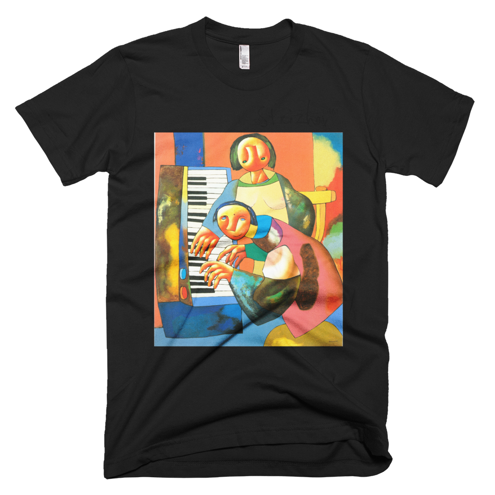 Skydiving T-shirts Strizhov™ by Dmitri Strizhov - 'A Piece For Four Hands - 1997' - T-Shirt, , Strizhov™, Skydiving Apparel, Skydiving Apparel, Skydiving Gear, Olympics, T-Shirts, Skydive Chicago, Skydive City, Skydive Perris, Drop Zone Apparel, USPA, united states parachute association, Freefly, BASE, World Record,