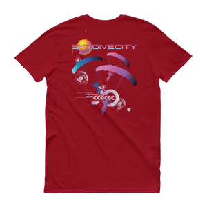Skydiving T-shirts Skydive City - Flamingo - Men`s Colored T-Shirts, Men's Colored Tees, Skydiving Apparel, Skydiving Apparel, Skydiving Apparel, Skydiving Gear, Olympics, T-Shirts, Skydive Chicago, Skydive City, Skydive Perris, Drop Zone Apparel, USPA, united states parachute association, Freefly, BASE, World Record,