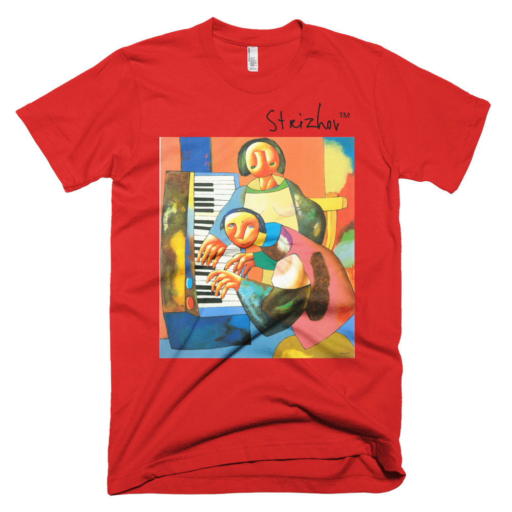 Skydiving T-shirts Strizhov™ by Dmitri Strizhov - 'A Piece For Four Hands - 1997' - T-Shirt, , Strizhov™, Skydiving Apparel, Skydiving Apparel, Skydiving Gear, Olympics, T-Shirts, Skydive Chicago, Skydive City, Skydive Perris, Drop Zone Apparel, USPA, united states parachute association, Freefly, BASE, World Record,