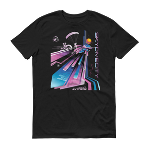 Skydiving T-shirts Skydive City - Flamingo - Men`s Colored T-Shirts, Men's Colored Tees, Skydiving Apparel, Skydiving Apparel, Skydiving Apparel, Skydiving Gear, Olympics, T-Shirts, Skydive Chicago, Skydive City, Skydive Perris, Drop Zone Apparel, USPA, united states parachute association, Freefly, BASE, World Record,