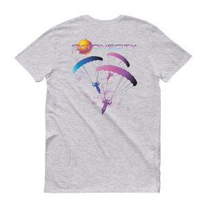 Skydiving T-shirts Skydive City - Flamingo - Men`s Colored T-Shirts, Men's Colored Tees, Skydiving Apparel, Skydiving Apparel, Skydiving Apparel, Skydiving Gear, Olympics, T-Shirts, Skydive Chicago, Skydive City, Skydive Perris, Drop Zone Apparel, USPA, united states parachute association, Freefly, BASE, World Record,