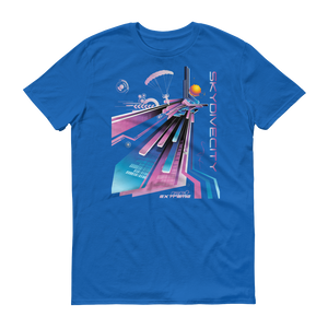 Skydiving T-shirts Skydive City - Flamingo - Men`s Colored T-Shirts, Men's Colored Tees, Skydiving Apparel, Skydiving Apparel, Skydiving Apparel, Skydiving Gear, Olympics, T-Shirts, Skydive Chicago, Skydive City, Skydive Perris, Drop Zone Apparel, USPA, united states parachute association, Freefly, BASE, World Record,