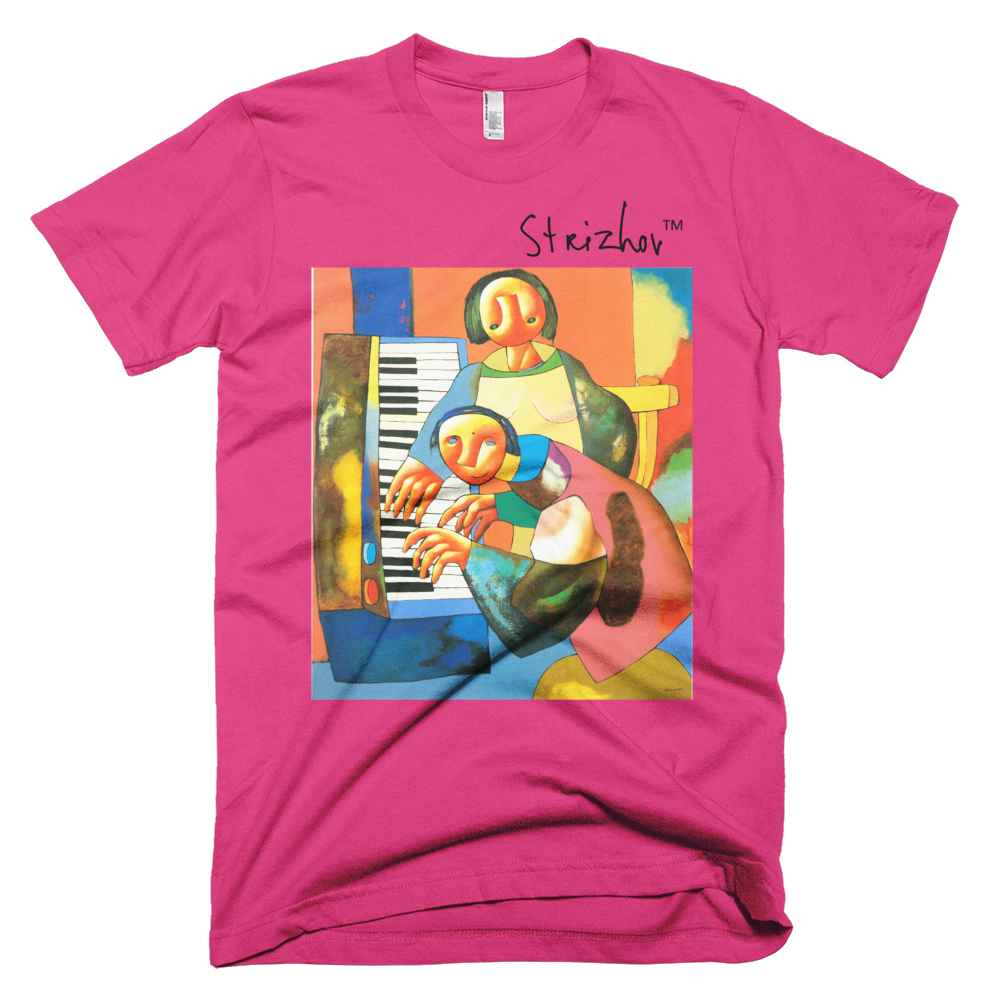 Skydiving T-shirts Strizhov™ by Dmitri Strizhov - 'A Piece For Four Hands - 1997' - T-Shirt, , Strizhov™, Skydiving Apparel, Skydiving Apparel, Skydiving Gear, Olympics, T-Shirts, Skydive Chicago, Skydive City, Skydive Perris, Drop Zone Apparel, USPA, united states parachute association, Freefly, BASE, World Record,