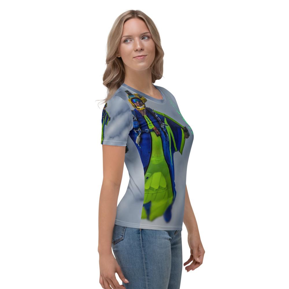 Skydiving T-shirts - Tony Suits - Bite Me - Women's Tee -, Women's All-Over, Skydiving Apparel, Skydiving Apparel, Skydiving Apparel, Skydiving Gear, Olympics, T-Shirts, Skydive Chicago, Skydive City, Skydive Perris, Drop Zone Apparel, USPA, united states parachute association, Freefly, BASE, World Record,