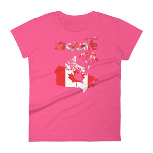 Skydiving T-shirts - Skydive All World - CANADA - Ladies' Tee, Shirts, Skydiving Apparel, Skydiving Apparel, Skydiving Apparel, Skydiving Gear, Olympics, T-Shirts, Skydive Chicago, Skydive City, Skydive Perris, Drop Zone Apparel, USPA, united states parachute association, Freefly, BASE, World Record,